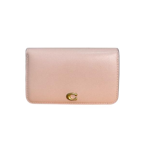 COACH 專櫃款 粉色 C字logo 零錢卡包 