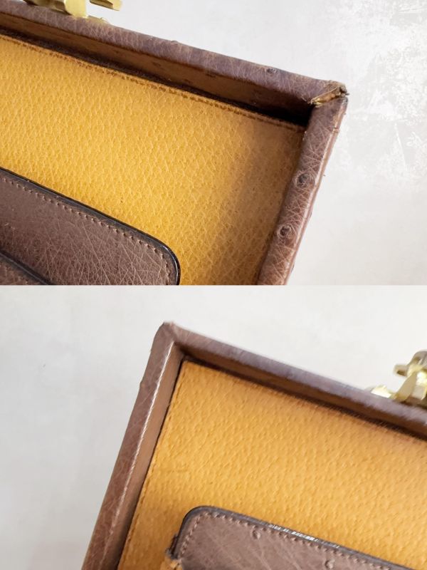 Loewe 復古鴕鳥皮公事包 