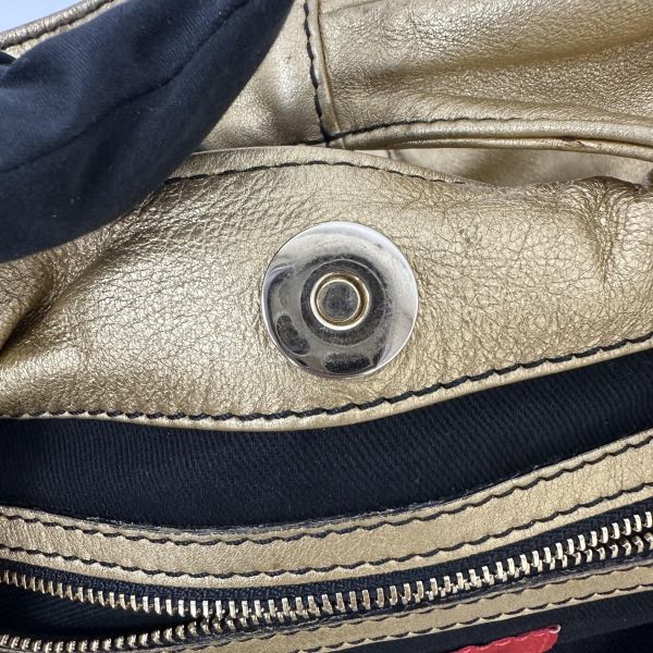 Valentino Nuage Bow 系列金色皮革超大肩背包 