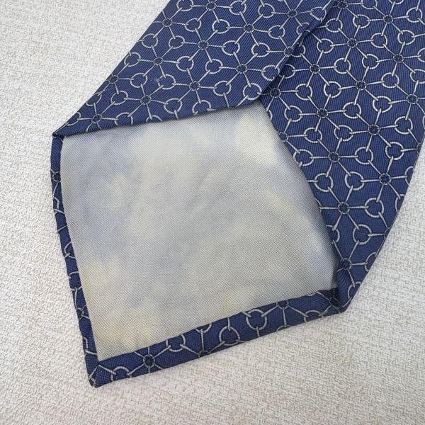 Hermes 藍 領帶 領結 絲綢（中古） 
