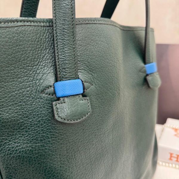 Hermès 墨綠山羊皮肩背包 