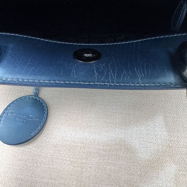 Dior 迪奧 漆皮水藍色手提包 