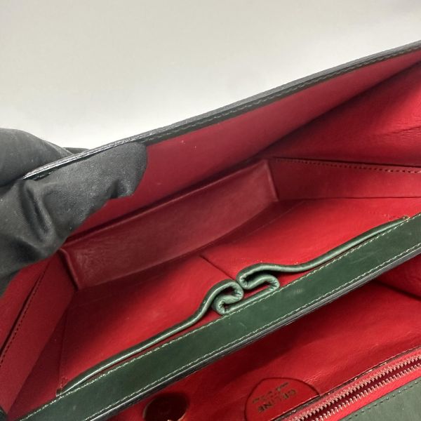 Celine Vintage 綠色蜥蜴皮手提包 