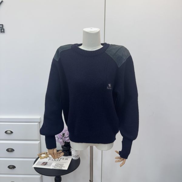 Burberry 皮拼羊毛衣 