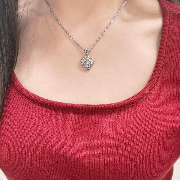 Swarovski 愛心水鑽銀色項鍊 