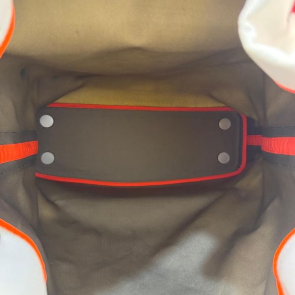 Louis Vuitton Damier geant vintage 螢光橘線條縮口水桶包 