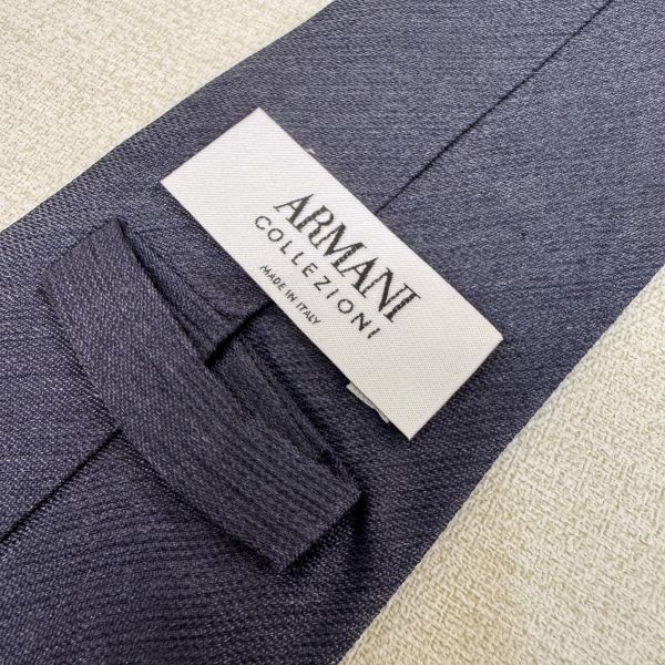 Armani 藍素面 領帶 領結 絲綢（中古） 