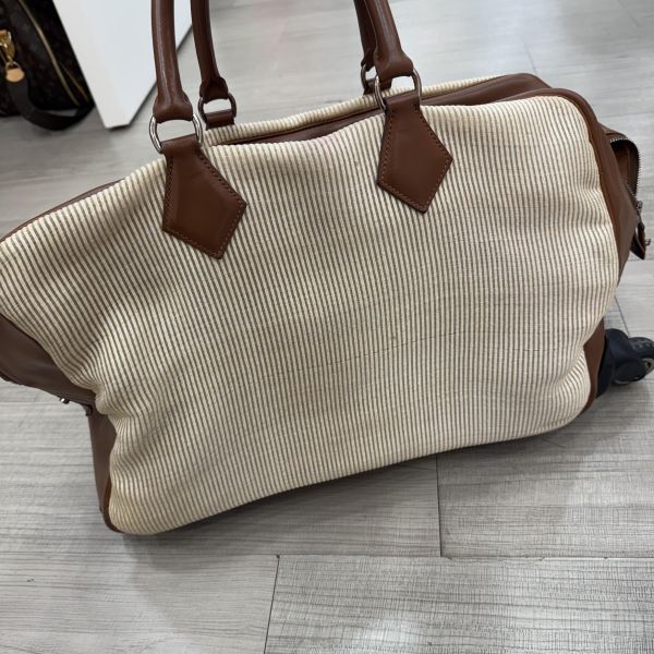 Hermès 棕色拼接旅行箱包 