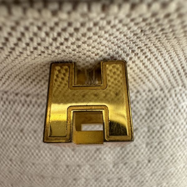 Hermes 米白色 橘色H logo 漁夫帽 