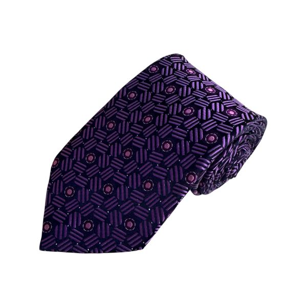 DAKS 紫色 多圖 領帶（中古） 