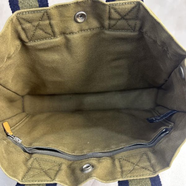 Hermès 中古綠色小號帆布手袋 