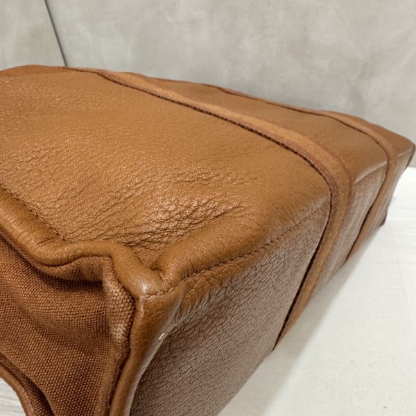 Hermès 帆布拼皮手提包 