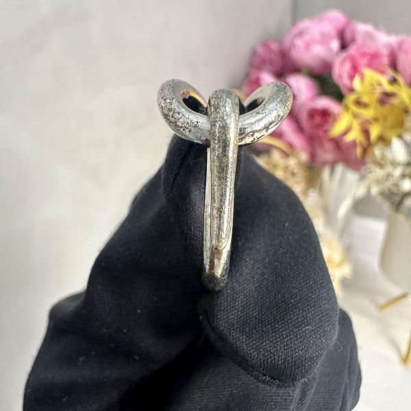 Hermes 中古銀色扭結絲巾環絲巾扣 