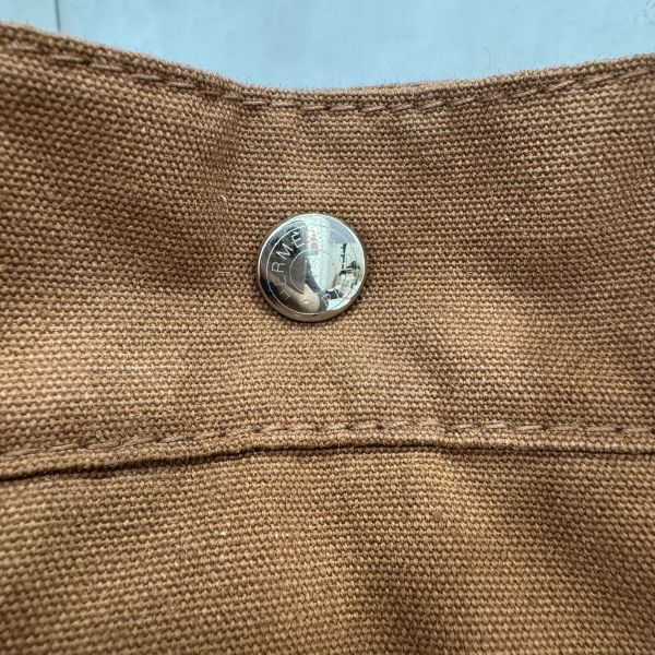 Hermès 帆布拼皮手提包 