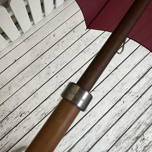 Hermès 愛馬仕 酒紅色長傘 