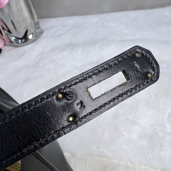 Hermès Kelly 32 黑金box皮手袋 