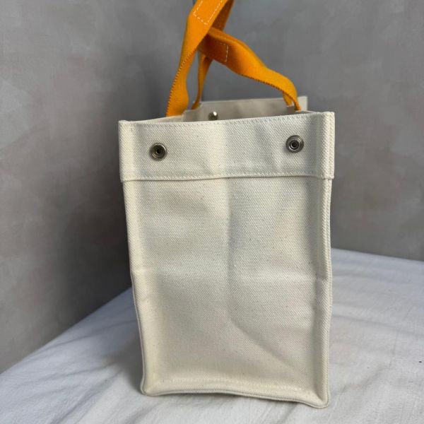 Hermès Herbag Cabas 橘色提把帆布托特包 