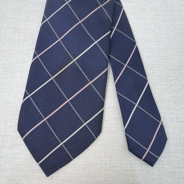 Burberry 藍格紋 領帶 領結 絲綢（中古） 