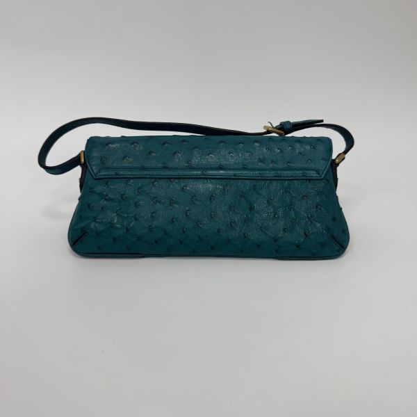 Gucci 竹節細節鴕鳥皮肩背包 