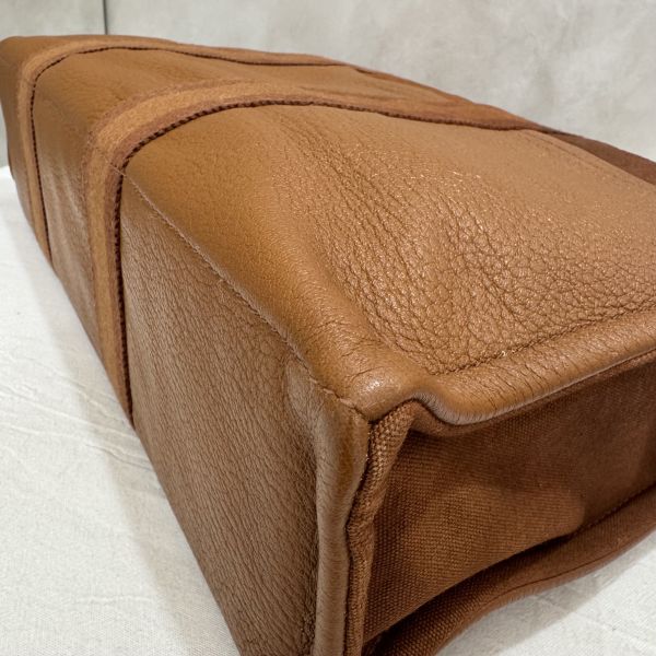 Hermès 帆布拼皮手提包 