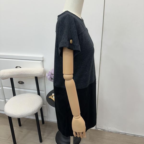 Burberry 巴寶莉 拼接黑灰連身裙 藍標 