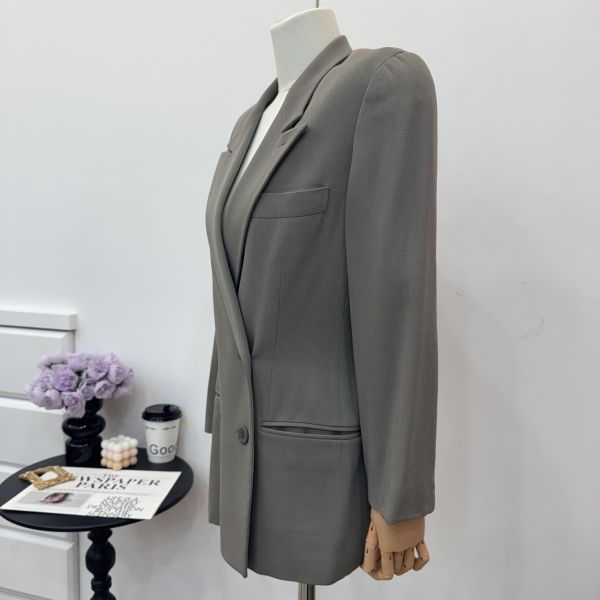 Emporio Armani灰色雙排扣女士西裝外套 