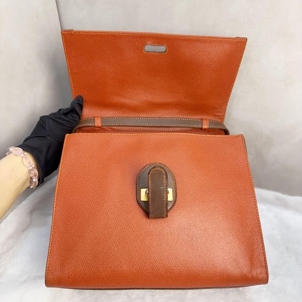 Loewe復古拼色兩用手提 肩背包 