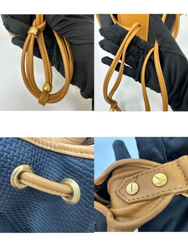 YSL 聖羅蘭 絕版 古董編織拼皮革水桶包 