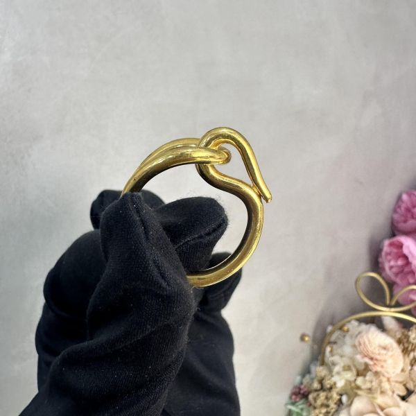 Hermes 中古金色扭結絲巾環絲巾扣 