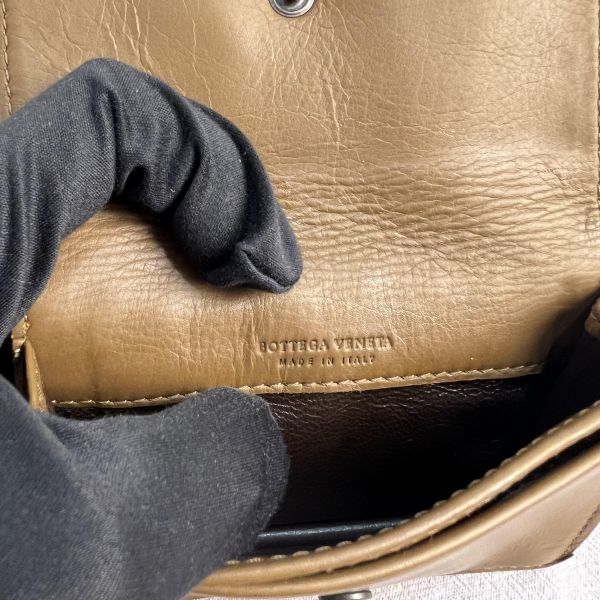 Bottega Veneta Intrecciato 棕色編織皮革名片夾 