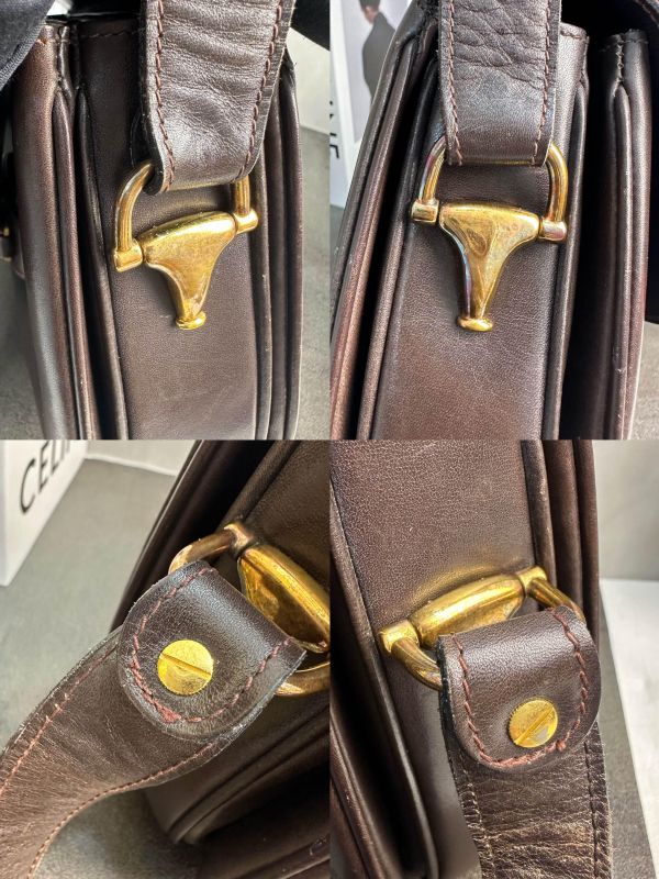 Gucci 馬銜扣 (Horsebit) 復古棕色皮革單肩包* 