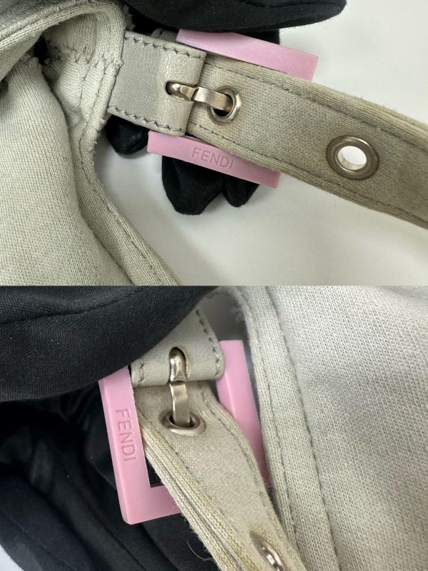 Fendi Baguette 淡灰色布面肩背包 