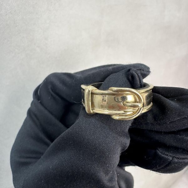 Hermes 中古 淡金色腰帶絲巾環 