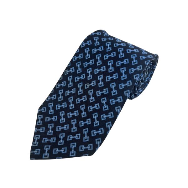 Celine 藍雙鎖領帶（中古） 