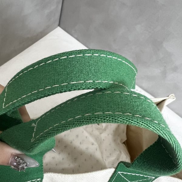 Hermès 帆布青蘋果綠手提包 