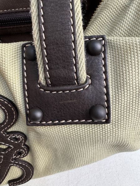 LOEWE Anagram 帆布皮革拼接波士頓包/手提包 