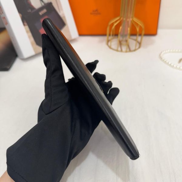 Hermès 黑色牛皮長夾 