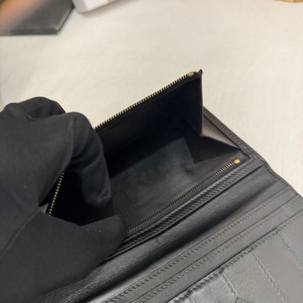 Hermès 黑色牛皮長夾 
