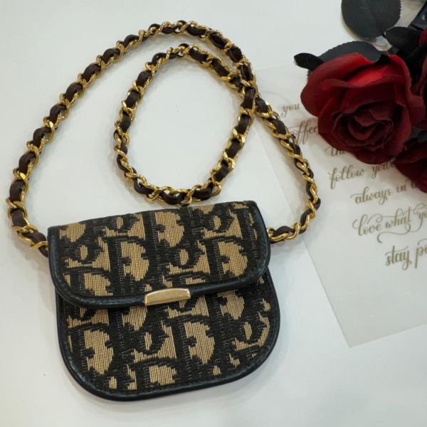 DIOR 迪奧 翻蓋式老花零錢包 