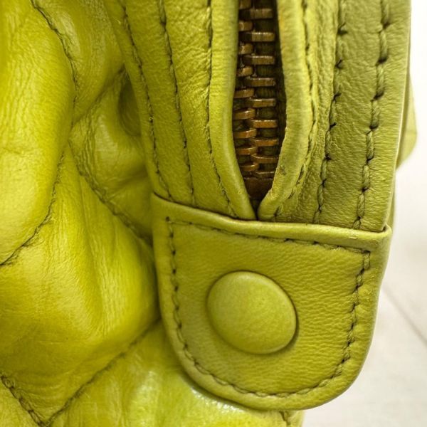 CHANEL Vintage 菱格紋檸檬綠肩背包 