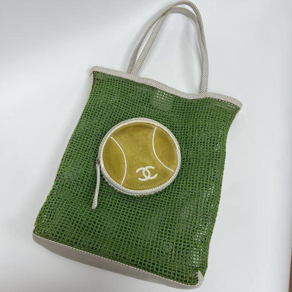 (出清特惠)Chanel 綠色網球網兜單肩包 