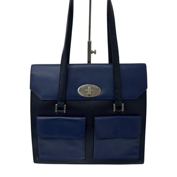 Bottega Veneta 藍黑雙色復古手提包 