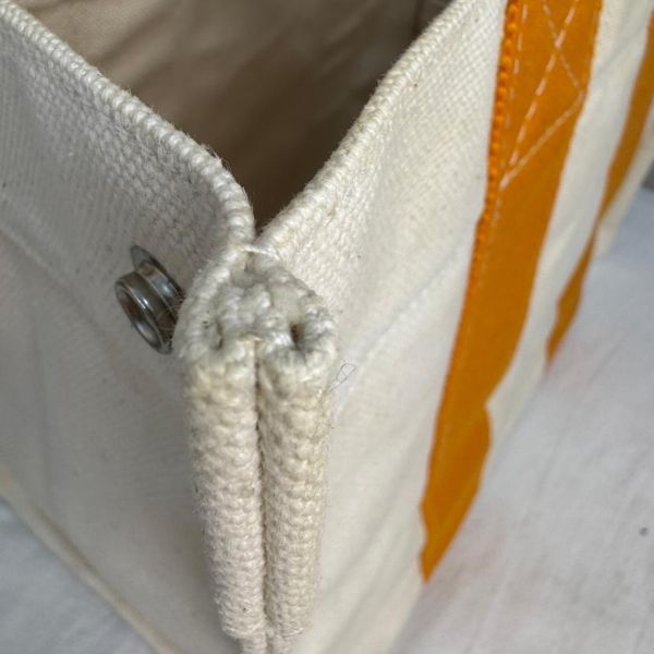 Hermès Herbag Cabas 橘色提把帆布托特包 