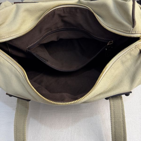 LOEWE Anagram 帆布皮革拼接波士頓包/手提包 