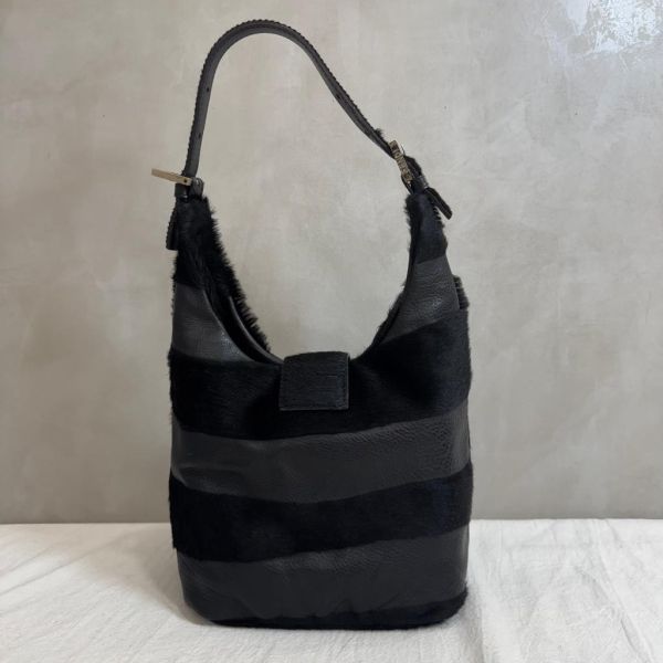 FENDI 馬毛黑色肩包 