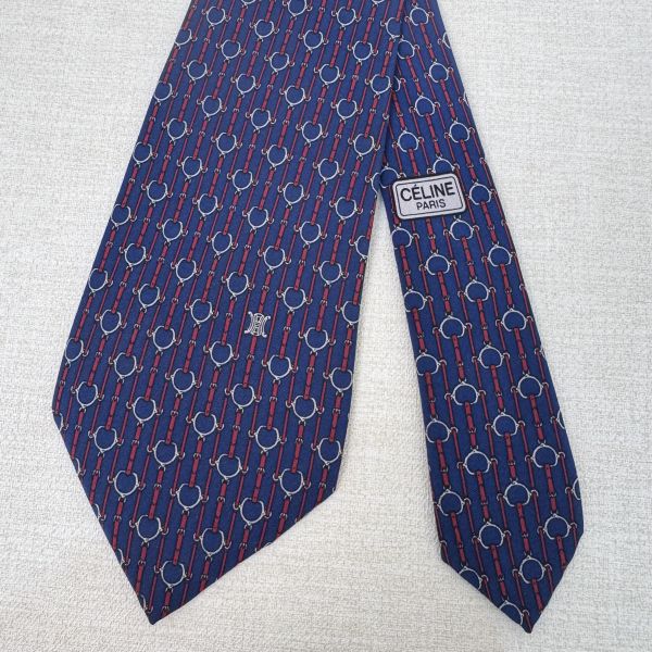 CELINE 藍 領帶 領結 絲綢（中古） 