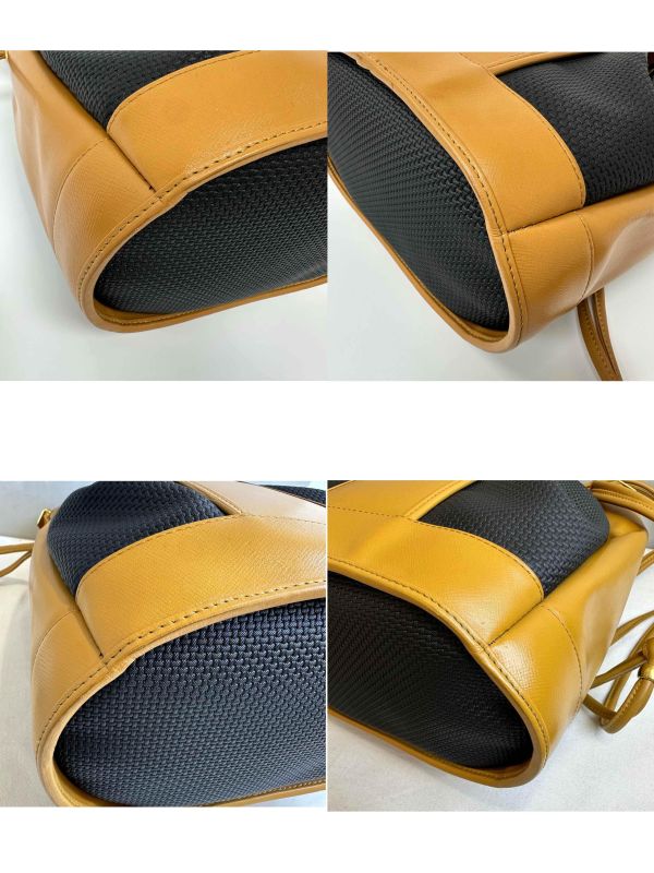 YSL 聖羅蘭 絕版 古董編織拼皮革水桶包 