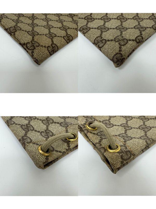 Gucci 古馳 復古 GG Supreme 抽繩手拿包/束口袋 