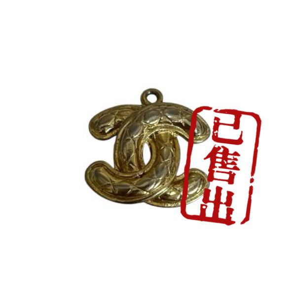 Chanel 雙C標誌菱格紋復古項鍊墜飾 