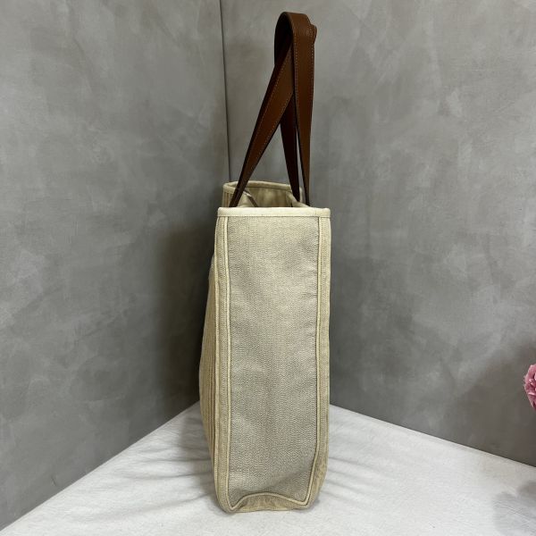 Hermès 帆布皮革手提袋 